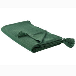 Beliani Bedspread Lindula Cotton 150 X 200 Cm Green - thumbnail 1