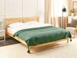 Beliani Bedspread Lindula Cotton 150 X 200 Cm Green - thumbnail 2