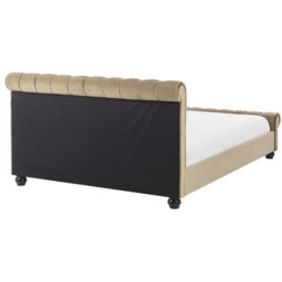 Beliani Bed Velvet Avallon 160 X 200 Cm (Eu King Size) Beige - thumbnail 6