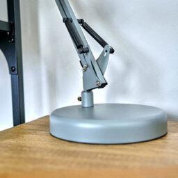 Valuelights Monda Retro Designer Style Adjustable Grey Metal Bedside Desk Table Lamp - thumbnail 3