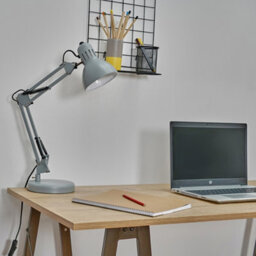 Valuelights Monda Retro Designer Style Adjustable Grey Metal Bedside Desk Table Lamp - thumbnail 7