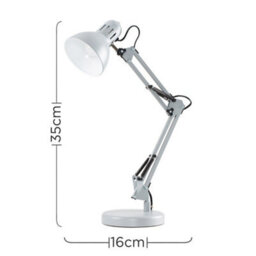 Valuelights Monda Retro Designer Style Adjustable Grey Metal Bedside Desk Table Lamp - thumbnail 9