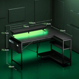 L Shaped Gaming Desk With Led Lights - thumbnail 5