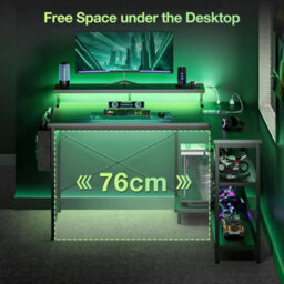 L Shaped Gaming Desk With Led Lights - thumbnail 2