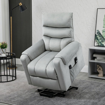 Homcom Power Lift Chair, Rise And Recliner Chair With Remote Control, Grey - image 1