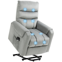 Homcom Power Lift Chair, Rise And Recliner Chair With Remote Control, Grey - thumbnail 2