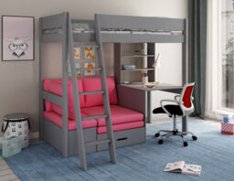 Estella Grey - High With Desk/futon (Pink Futon) - thumbnail 1