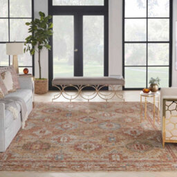 Rust Traditional Bordered Geometric Easy To Clean Rug For Dining Room Bed Room And Living Room-239Cm X 315Cm - thumbnail 3