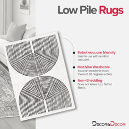 Decoranddecor Rug, Washable Rugs, Bedroom Kitchen Rugs, 80X150Cm, Non-Slip, Pet Friendly, Low Pile, Modern Rug - Brayen - thumbnail 3