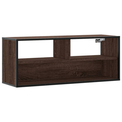 Berkfield Industrial Tv Cabinet Brown Oak 100X31X39.5 Cm Engineered Wood And Metal - image 1