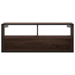 Berkfield Industrial Tv Cabinet Brown Oak 100X31X39.5 Cm Engineered Wood And Metal - thumbnail 4