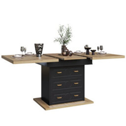 Abrihome Extendable Wooden Dining Table 110 To 140 X 80 X 75 Cm, Seats 6 Persons With Extendable Top, Wood Grain Finish For Kitchen - thumbnail 7