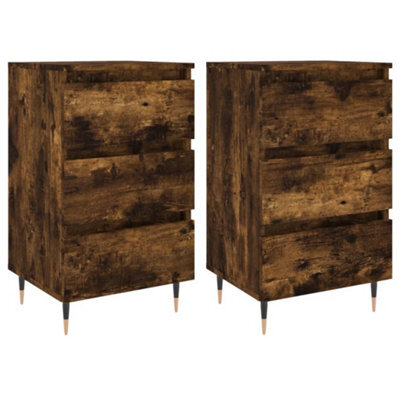 Berkfield Elegant Bedside Cabinets 2 Pcs Smoked Oak 40X35X69 Cm Engineered Wood - image 1