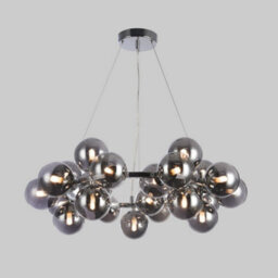 Luminosa Lighting Luminosa Modern Hanging Pendant Chrome 25 Light  With Smoky Shade, G9 - thumbnail 2