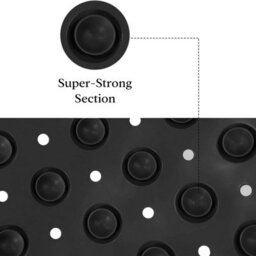 Aspire Homeware Black Shower Bath Mat Non-Slip With Suction Cups Grip Drain Holes Machine Washable (L)70Cm X (W)38Cm - thumbnail 5