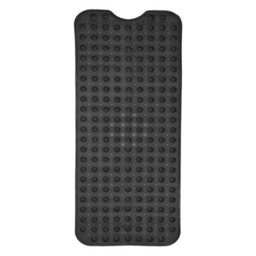 Aspire Homeware Black Shower Bath Mat Non-Slip With Suction Cups Grip Drain Holes Machine Washable (L)70Cm X (W)38Cm - thumbnail 1