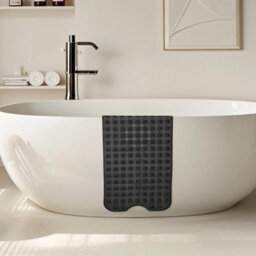 Aspire Homeware Black Shower Bath Mat Non-Slip With Suction Cups Grip Drain Holes Machine Washable (L)70Cm X (W)38Cm - thumbnail 9