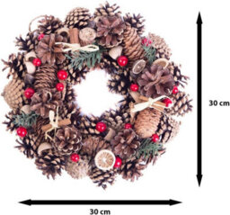 Christmas Winter Spice Wreath Dried Orange Cinnamon Xmas Hanging Decoration 30Cm - thumbnail 9