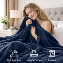Lazzaro Double Fleece Blanket For Sofa 290 Gsm Premium Brushed Microfiber Flannel Fluffy Warm Lightweight Solid Throw - thumbnail 3