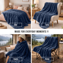 Lazzaro Double Fleece Blanket For Sofa 290 Gsm Premium Brushed Microfiber Flannel Fluffy Warm Lightweight Solid Throw - thumbnail 7