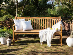 Beliani Garden Bench Vivara 160 Cm Certified Acacia Wood Light Brown - thumbnail 2