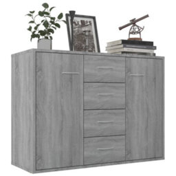 Berkfield Sturdy Sideboard Grey Sonoma 88X30X65 Cm Engineered Wood - thumbnail 3