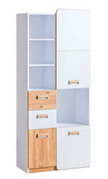 Arte Lorento L7 Tall Cabinet - Contemporary Elegance, White Matt & Oak Nash, H1880mm W800mm D400mm - thumbnail 1