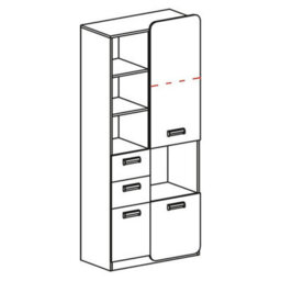 Arte Lorento L7 Tall Cabinet - Contemporary Elegance, White Matt & Oak Nash, H1880mm W800mm D400mm - thumbnail 2