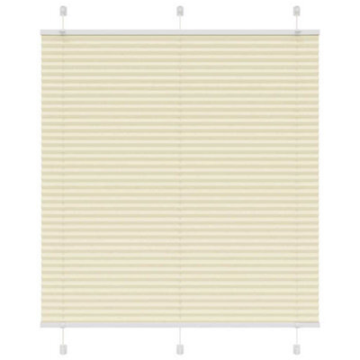 Berkfield Pleated Blind Cream 120X100 Cm Fabric Width 119.4 Cm Polyester - image 1
