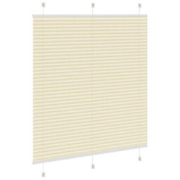 Berkfield Pleated Blind Cream 120X100 Cm Fabric Width 119.4 Cm Polyester - thumbnail 4