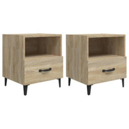 Berkfield Elegant Bedside Cabinets 2 Pcs Sonoma Oak Engineered Wood - thumbnail 1