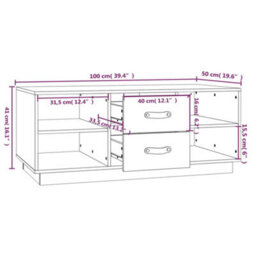 Berkfield Modern Coffee Table Black 100X50X41 Cm Solid Wood Pine - thumbnail 9