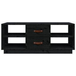 Berkfield Modern Coffee Table Black 100X50X41 Cm Solid Wood Pine - thumbnail 5