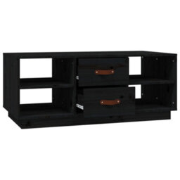 Berkfield Modern Coffee Table Black 100X50X41 Cm Solid Wood Pine - thumbnail 6