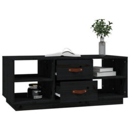 Berkfield Modern Coffee Table Black 100X50X41 Cm Solid Wood Pine - thumbnail 4