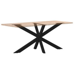 Berkfield Dining Table Leg Spider Shape Black 150X78X(72-73) Cm Steel - thumbnail 6