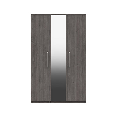 Rochester 3 Door Robe With Mirror - Dark Grey Oak On Express Delivery And Ready Assembled - image 1