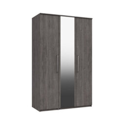 Rochester 3 Door Robe With Mirror - Dark Grey Oak On Express Delivery And Ready Assembled - thumbnail 2