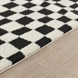 Livabliss Freud-Modern Black Ivory High Pile Checkered Living Dining Bedroom Rug 120 X 170 Cm Easy Care, Non Shedding - thumbnail 3