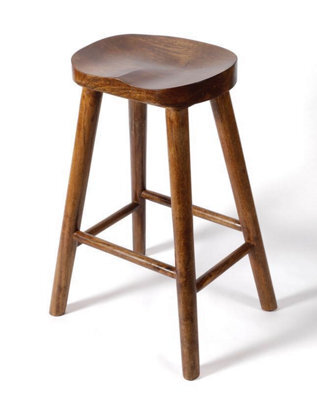 Elm Home And Garden Solid Mango Wood Dark Breakfast Bar Kitchen Pub Café Stool Wooden H 68 X W 47 X D 38 Cm - image 1