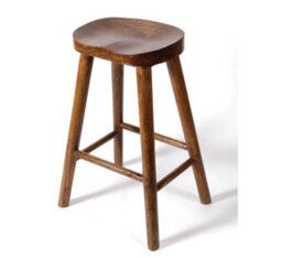Elm Home And Garden Solid Mango Wood Dark Breakfast Bar Kitchen Pub Café Stool Wooden H 68 X W 47 X D 38 Cm - thumbnail 3