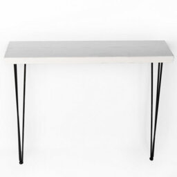 Toolty Rustic Handmade Console Table, Wall Mounted, 150Cm X 17.5Cm , White Daisy, 71.5Cm Legs, Handcrafted Vintage Style - thumbnail 3
