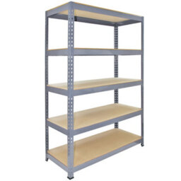 MonsterShop Garage Shelving 120Cm Grey Shed Shelves/wide Metal Warehouse Storage Racking