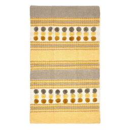 Homescapes Cotton Chenille Striped Tufted Circle Rug Grey Mustard Yellow 60 X 100Cm - thumbnail 2
