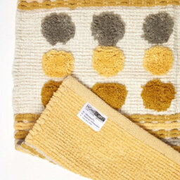 Homescapes Cotton Chenille Striped Tufted Circle Rug Grey Mustard Yellow 60 X 100Cm - thumbnail 5