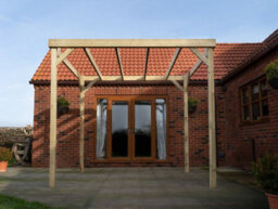 Arbor Garden Solutions Box Pergola, Wooden Diy Kit , 3M X 4.2M (Rustic Brown Finish) - thumbnail 3