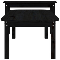 Berkfield 2 Piece Coffee Table Set Black Solid Wood Pine - thumbnail 7