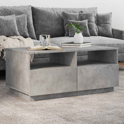 Berkfield Coffee Table With Led Lights Concrete Grey 90X49X40 Cm - image 1