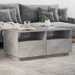 Berkfield Coffee Table With Led Lights Concrete Grey 90X49X40 Cm - thumbnail 1