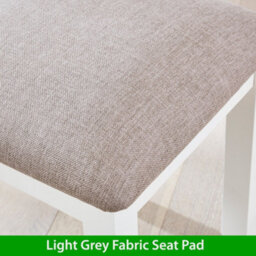 The Furniture Market Cheshire White Painted Dressing Table Stool With Light Grey Fabric Seat Pad Stylish And Timeless - thumbnail 4